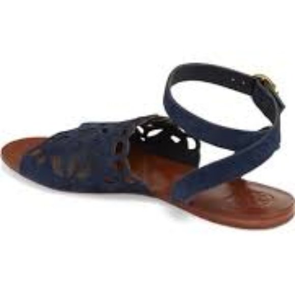 Auth TORY BURCH May Perforated Ankle Strap Sandal - Picture 7 of 8